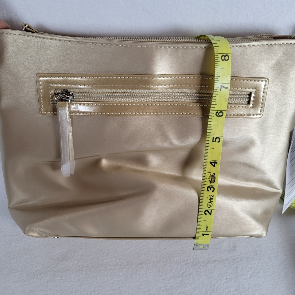 IHKWIP Women Shoulder Bag Convertible Buckle Up Crossbody Medium Gold Size M - Picture 9 of 10